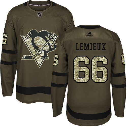 Kinder Pittsburgh Penguins Eishockey Trikot Mario Lemieux #66 Authentic Grün Salute to Service